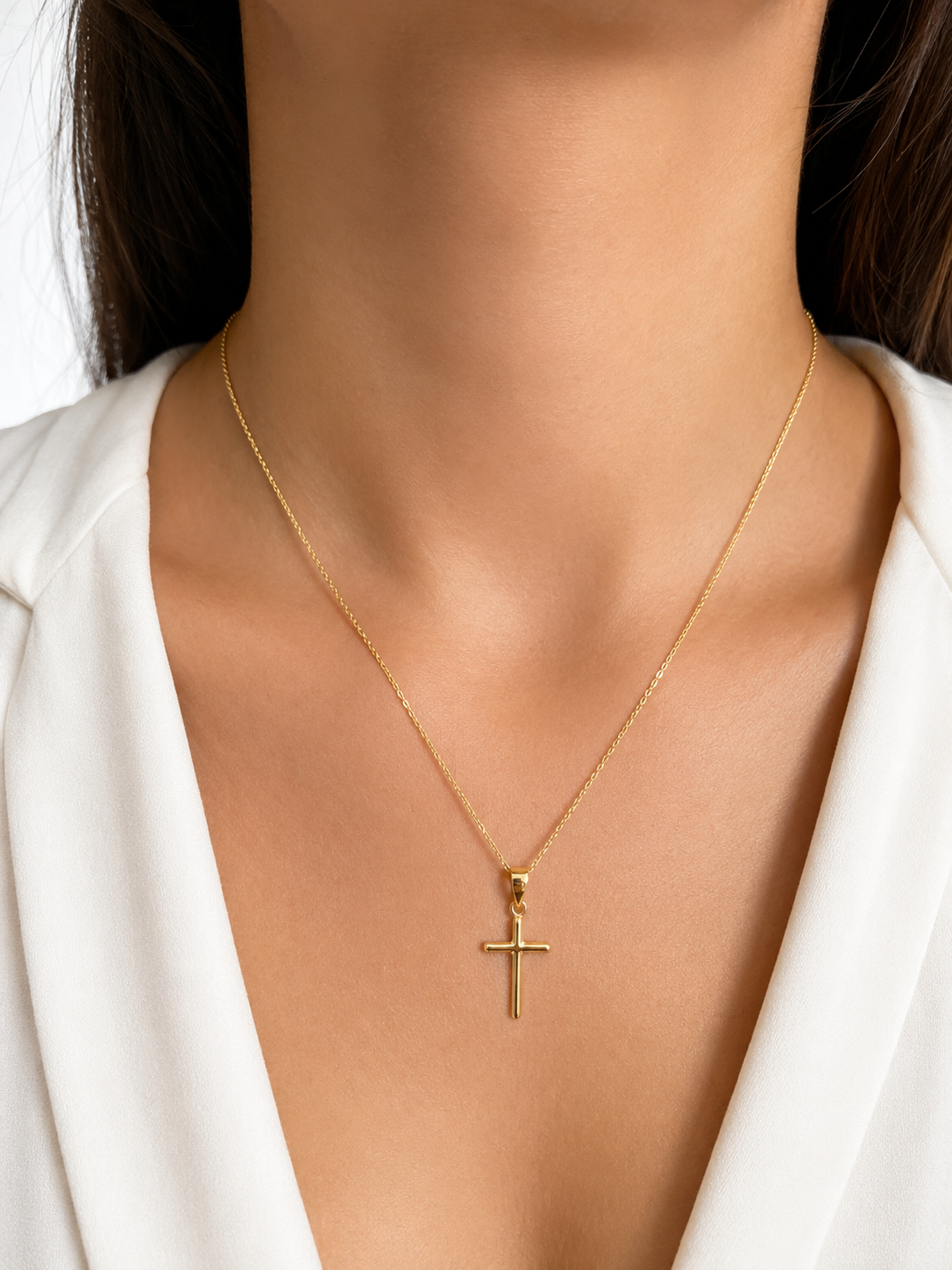 14K Gold Cross Necklace