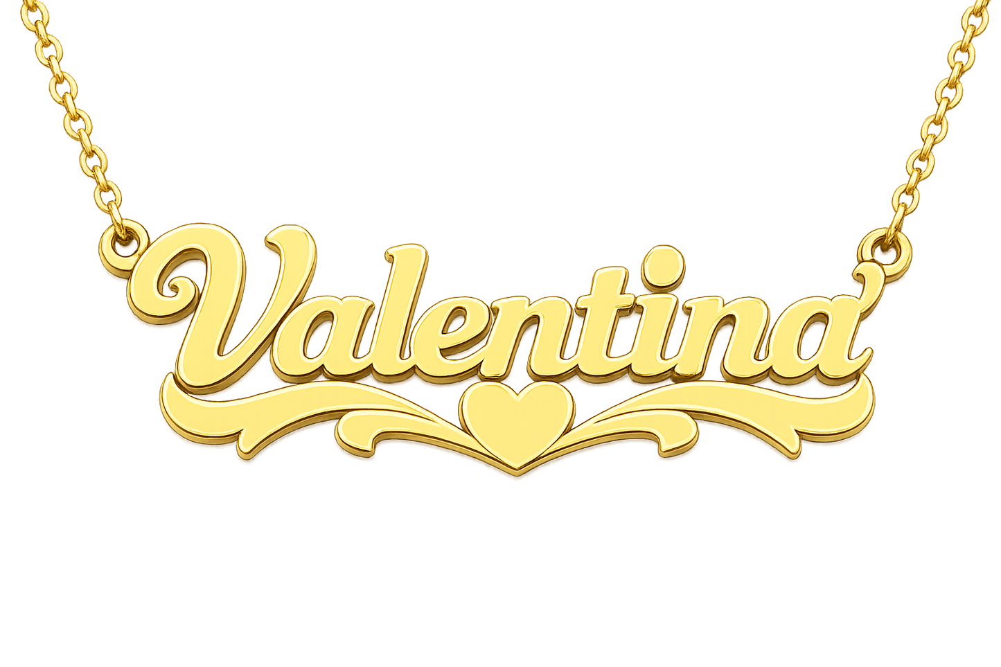 Custom Gold Name Pendant – Heart Style S20