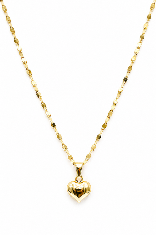18K Gold Heart Pendant Necklace