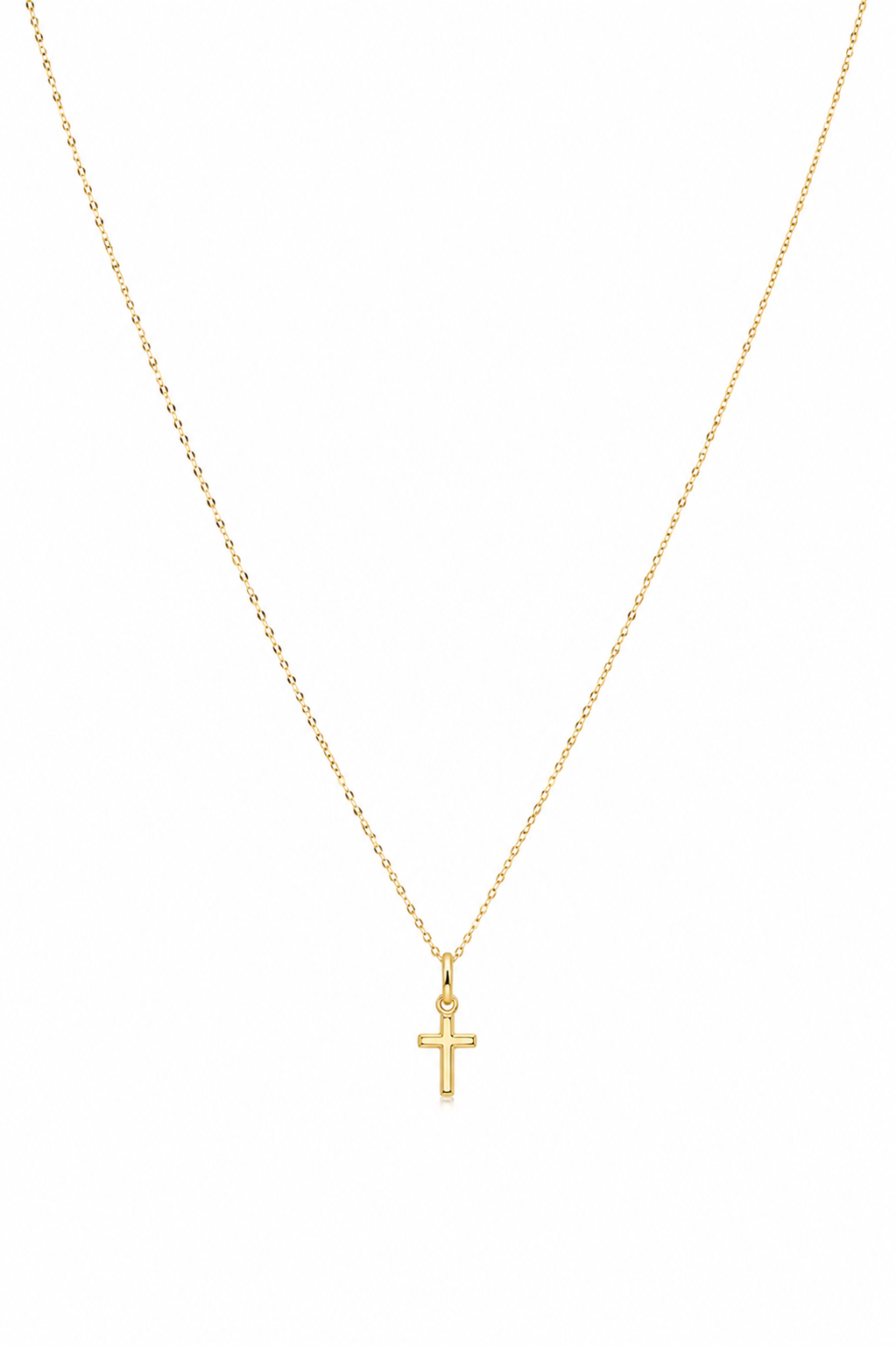 18K Gold Cross Pendant Necklace