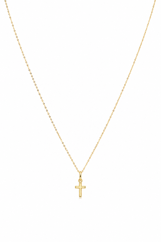 18K Gold Cross Pendant Necklace